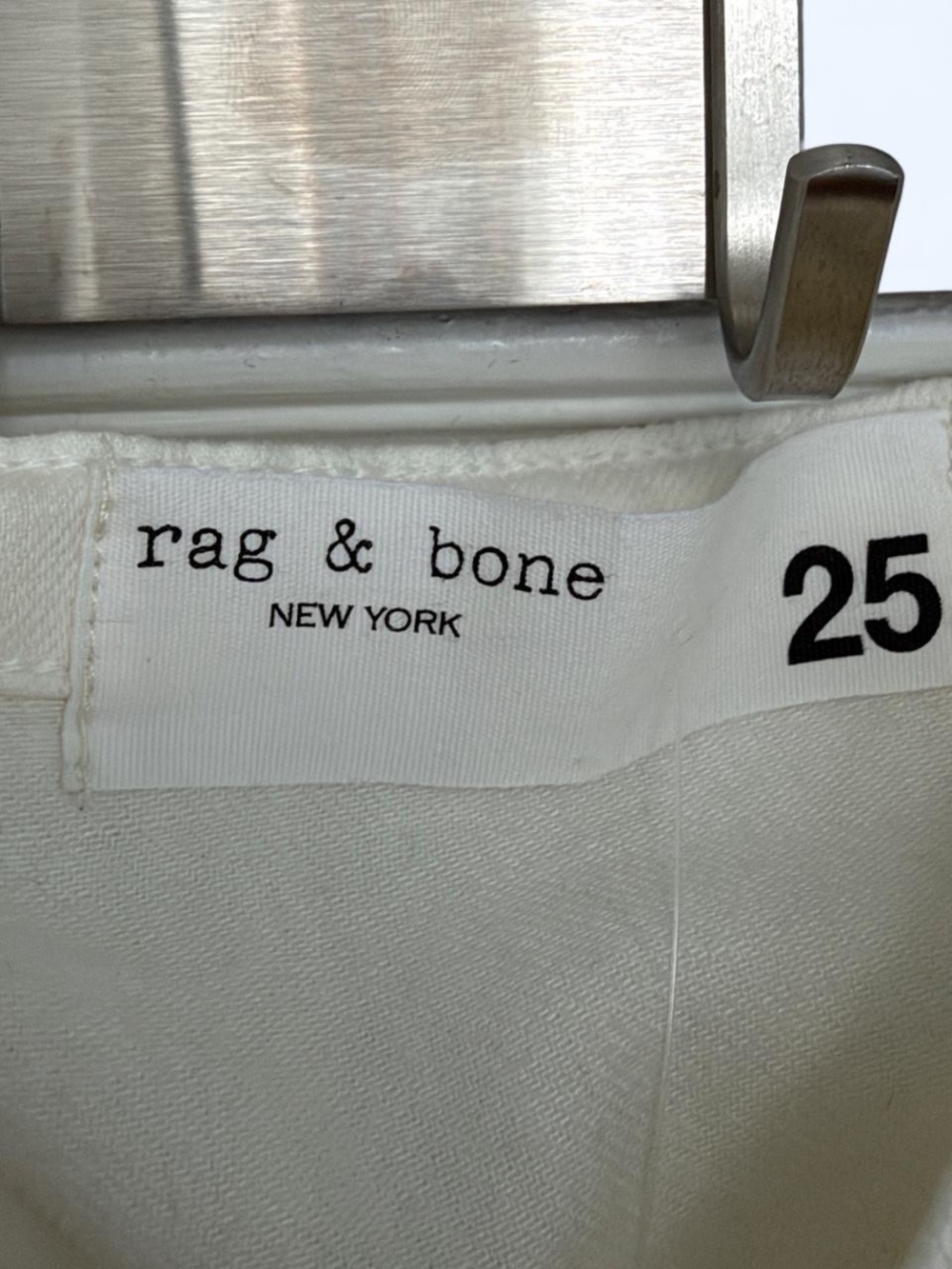 rag & bone White Wide Leg Embroidered Cream Jeans - Picture 3 of 4
